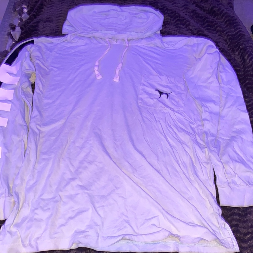 Light blue pink shirt with hood size M